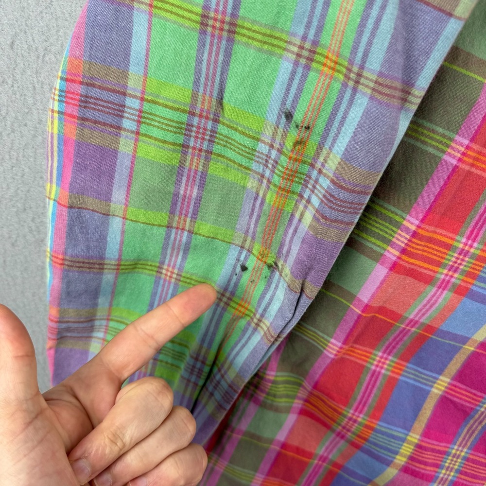 Polo Ralph Lauren Shirt Mens Large Trim Military Plaid Button Up Epaulettes - Picture 7 of 14